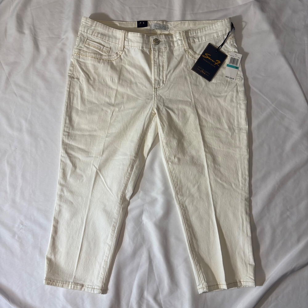 Seven7 Premium Denim Capri Pants Women's Size 16 White Crop Casual